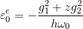 \varepsilon _{0}^{e}=-\frac{g_{1}^2+zg_{2}^{2} }{h\omega _{0}}